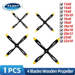 4 Blades Wooden Propeller 13x8 14x8 15x8 15x10 16x8 18x8 18x10 20x10 20x12 22x8 22x10 For RC Fixed Wing Airplane Model
