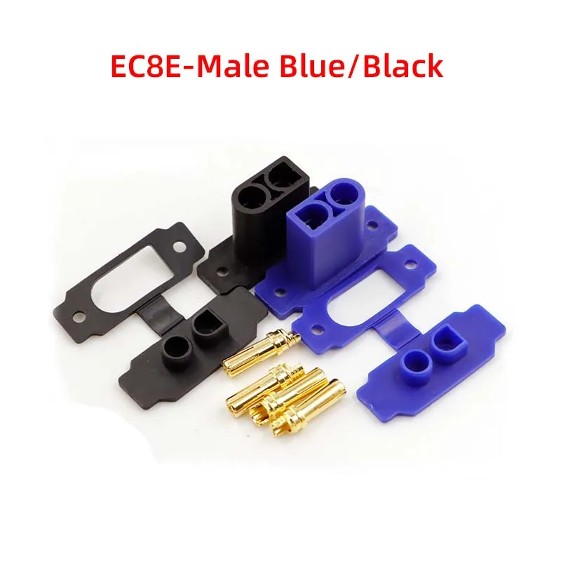 5PCS EC8E-M panel can fix the large-current emergency power supply pin socket with a perforated plug