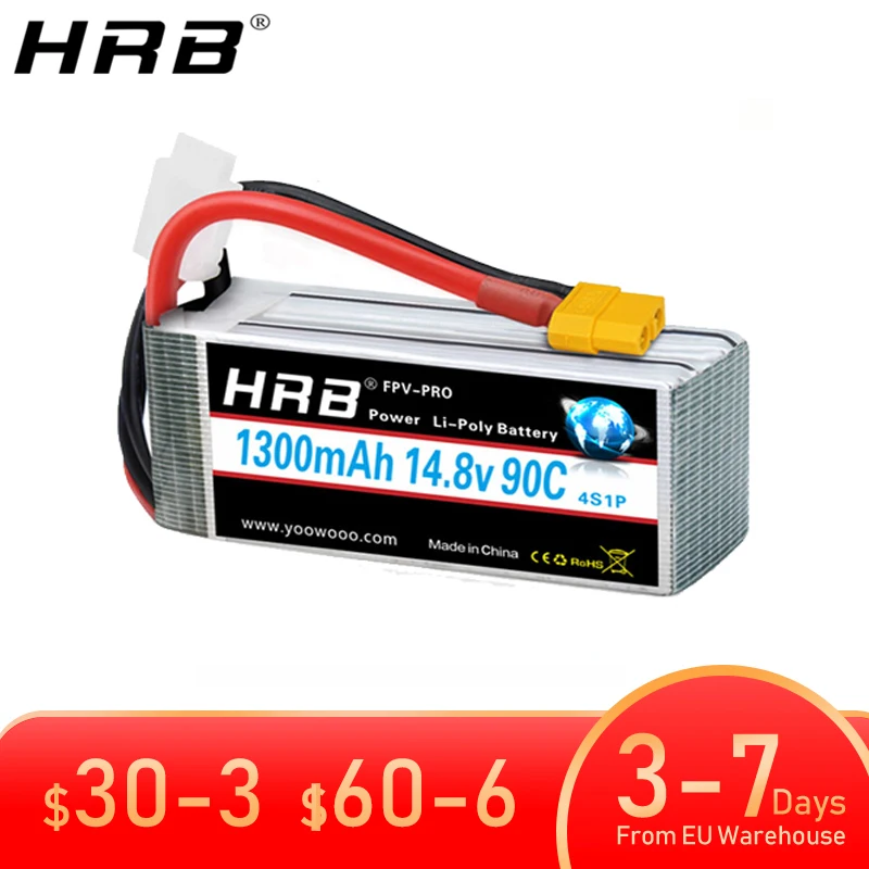 HRB 7,4 V 2200 mah Lipo Батарея XT60 2 S 50C T Деканы JST TRX RC Запчасти для WLtoys 10428 автомобилей саммит Slash 1:16 Квадрокоптер самолет