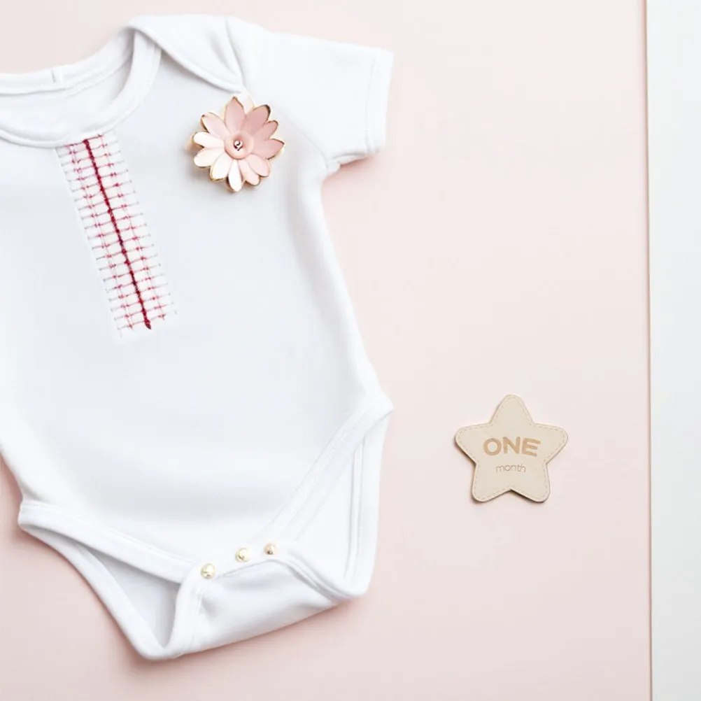 

12 шт. Деревянные двусторонние карточки в форме звезды для отслеживания роста малыша, реквизит для фотосессий новорожденных, для фотосъемки на вечеринке в честь рождения ребенка