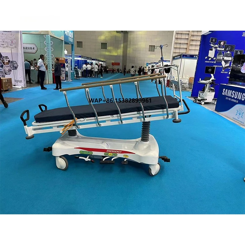 Medical Folding Adjustable Ambulance Patient Transfer Emergency Bed Hospital Stretcher Trolley