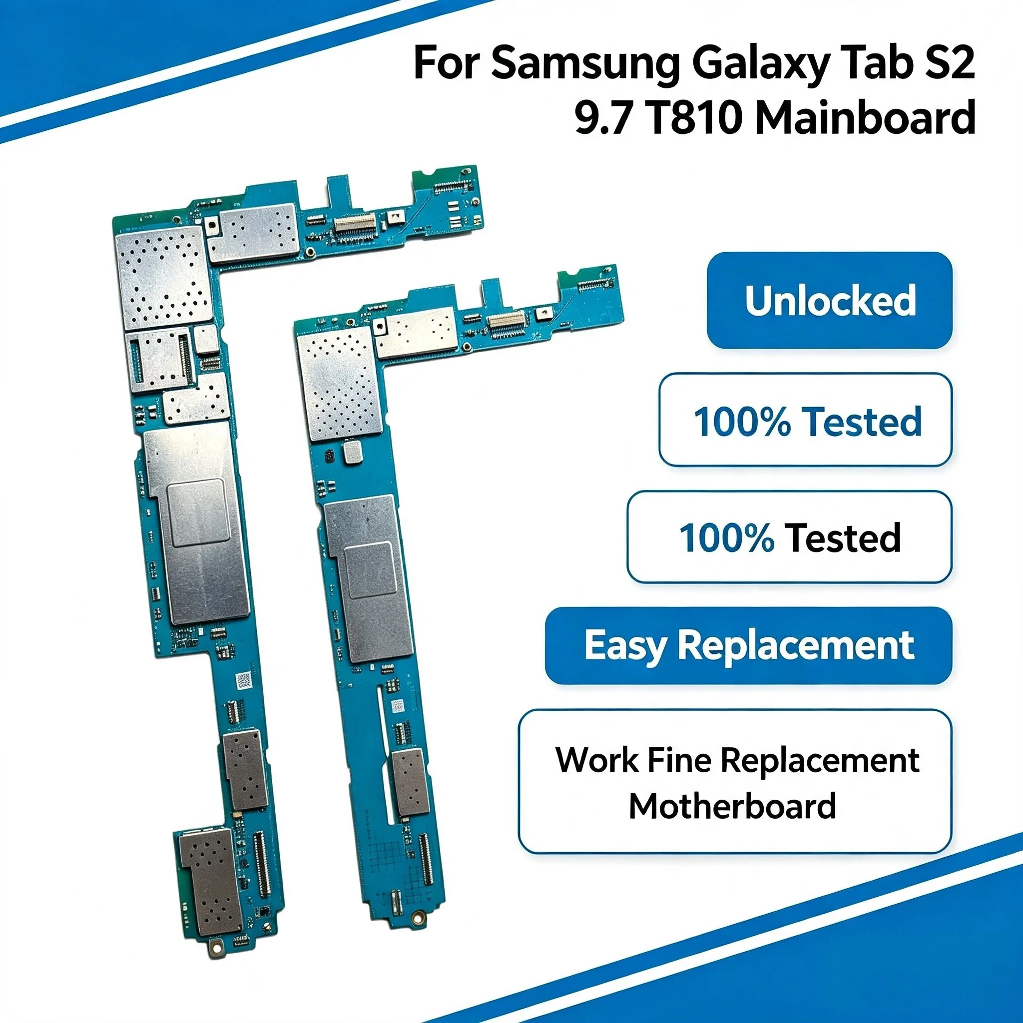 For Samsung Galaxy Tab S2 T810 T813 mainboard Tested Good Working Unlocked Mainboard With Chips Global Firmware Motherboard