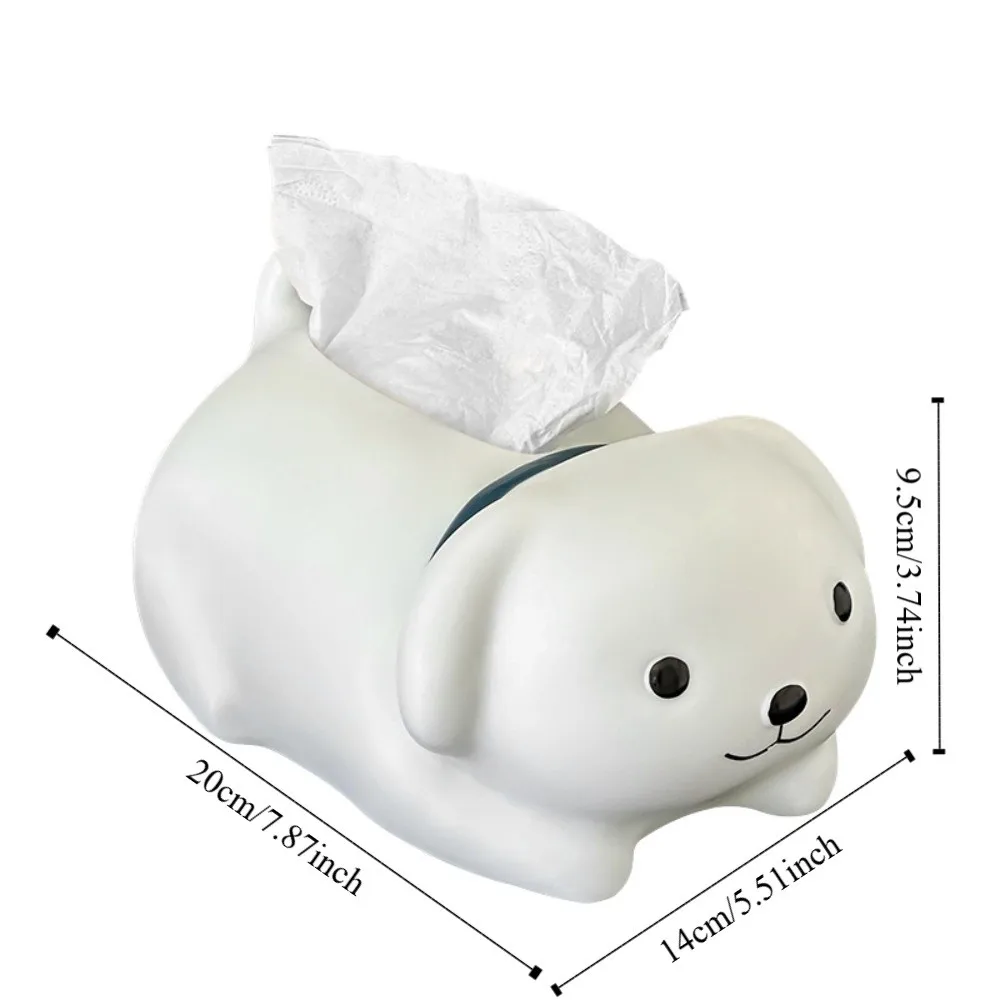 Anti Drop Weißer Hund Taschentuchbox Ornament Dekorativer Sammlerstück Kleiner Hund Taschentuch Aufbewahrungsbox Figur Modell Tier