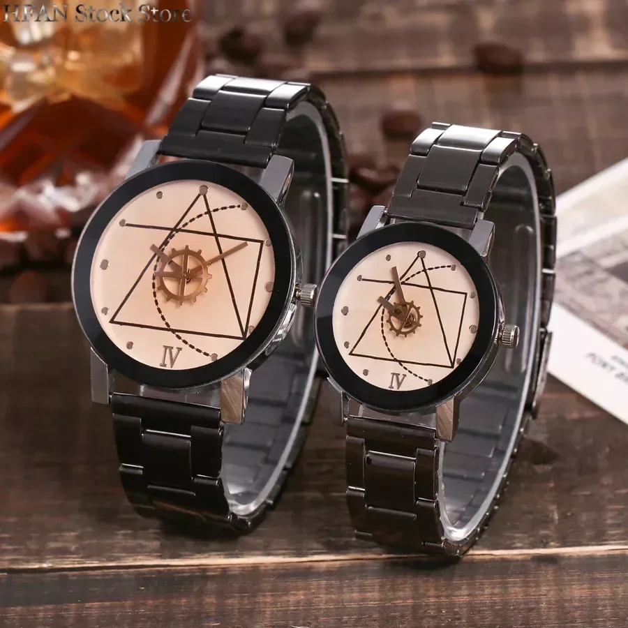 Jam tangan pasangan jam tangan pria wanita baja nirkarat jam tangan pasangan jam reloj hombre reloj mujer montre