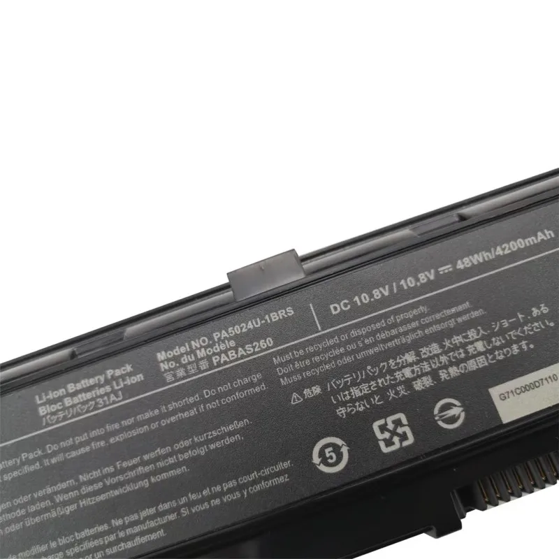 100% d'origine 4200mAh Pour Toshiba L800 L830 L840 L850 L855 M800 M805 C805 C850 PA5024U-1BRS PA5025U-1BRS batterie d'ordinateur portable