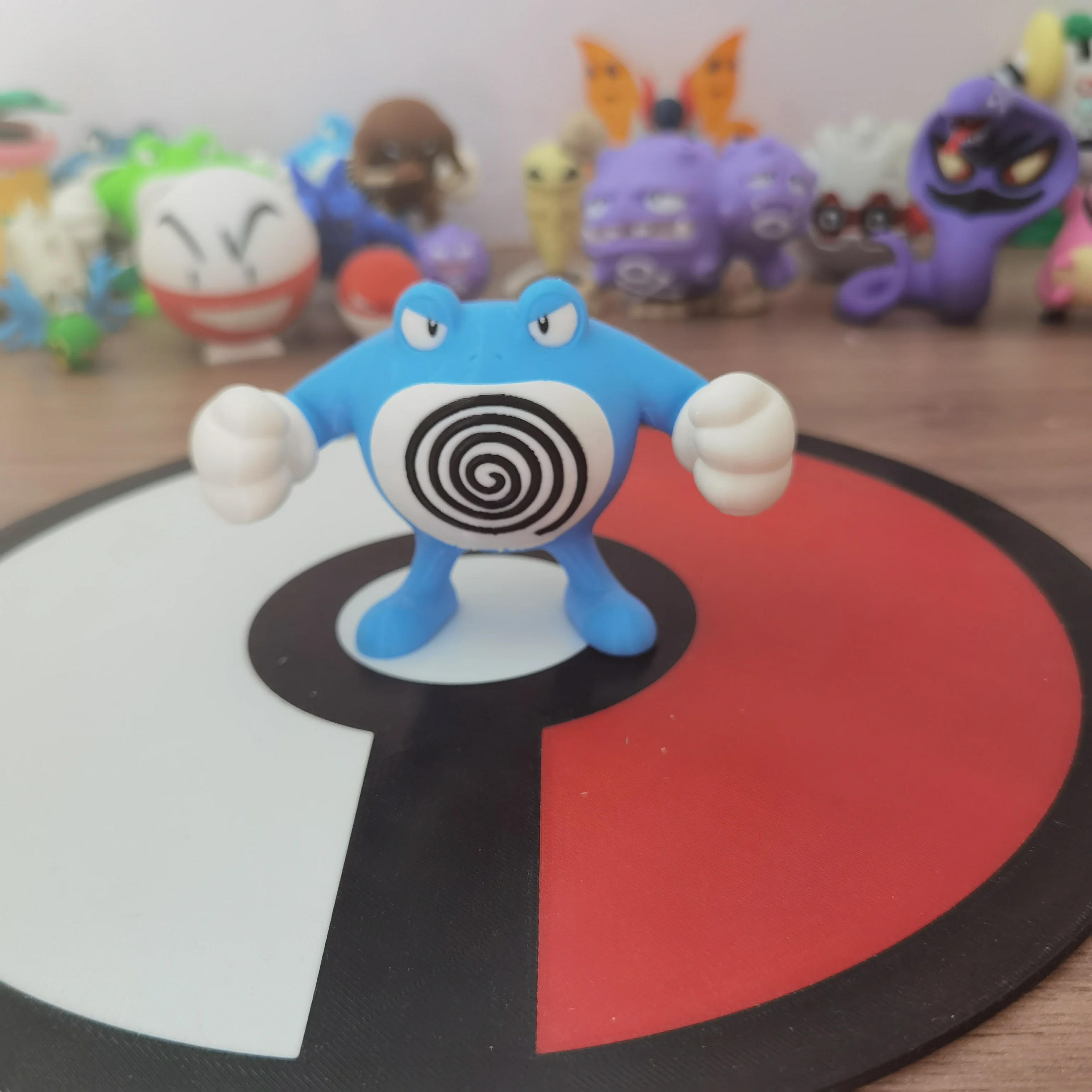 Figuras de Anime de Pokémon Poliwag Poliwhirl Poliwrath, escala 1:20, impresión 3d Diy, personaje de dibujos animados, modelo de escritorio, juguete de regalo