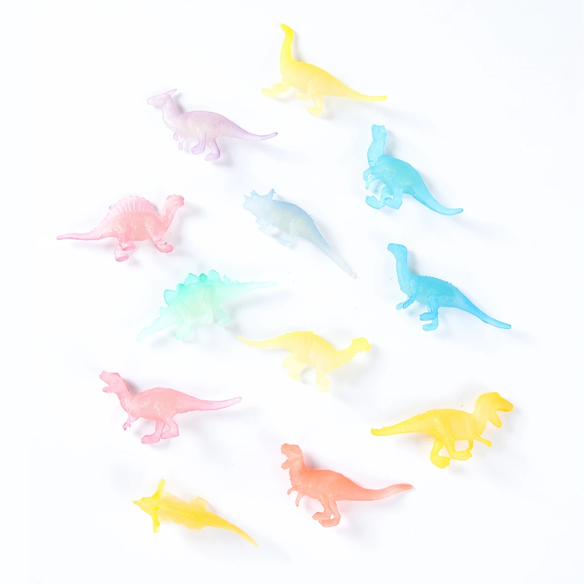 Colorful Luminous Dinosaurs Glow in the Dark Dino Toys Treat Kids Birthday Party Favors Boy Girl Gift Goodies Fillers Ornament