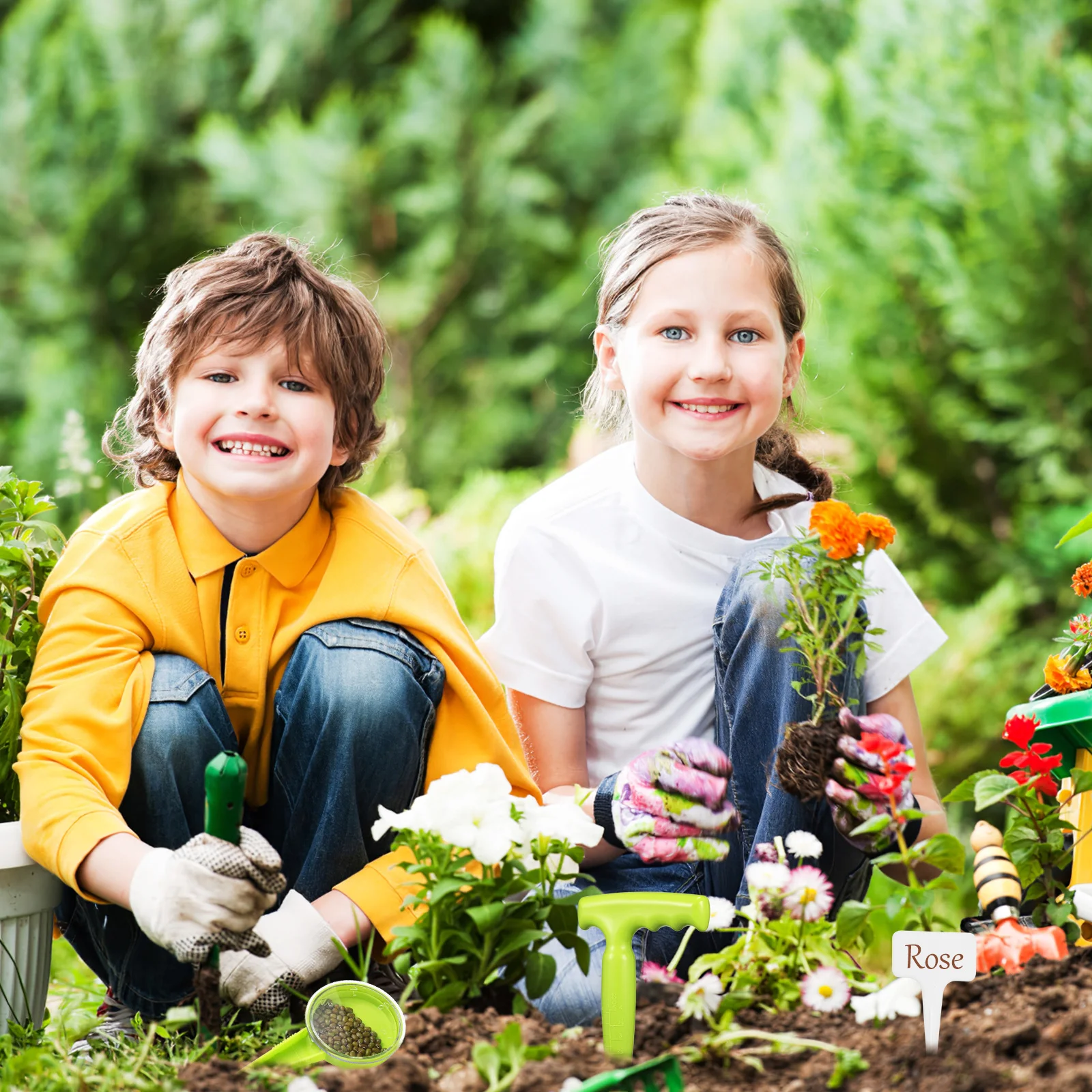 

14Pcs Seed Dispenser Hand Tool Set for Garden Sowing with Dibbler and Plant Labels Seed Dispenser Garden Hand Planter