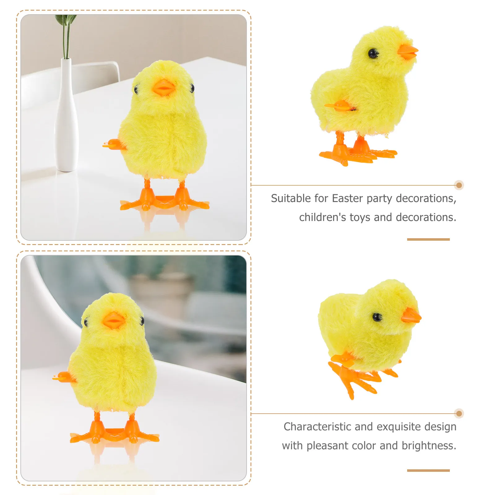 12Pcs Running Chick Wind Up Kids Gift Jumping Simulation Small Clockwork Basket Fillers Easter Home Decoration
