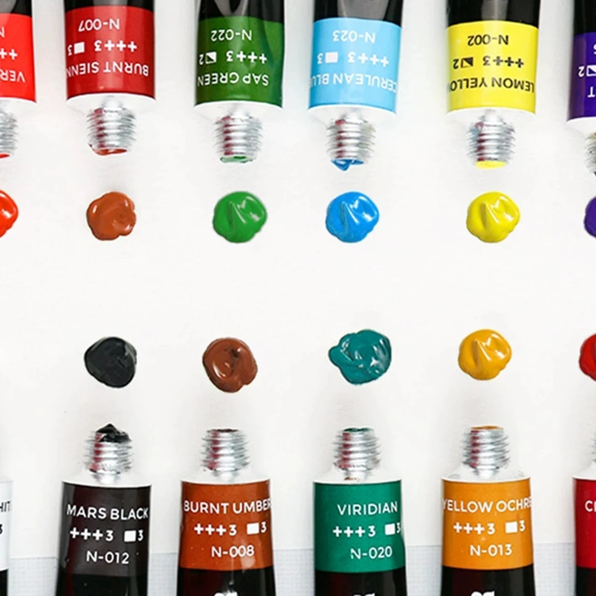 Acrylic Paint Set 12/24/30 Colours 12ml, Perfect for Canvas, Wood, Fabric, Leather, Cardboard, Paper, MDF And Crafts