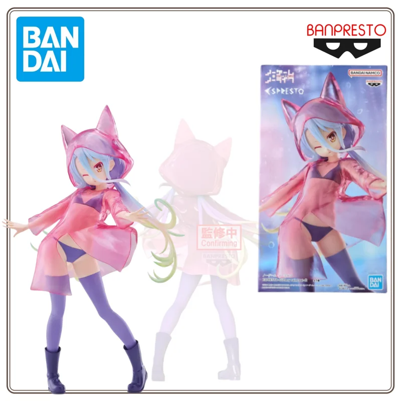 

New Original Bandai Banpresto No Game No Life Figure Shiro With A Shiny Raincoat Ver Action Figurine Pvc Ornament Toy Gift Model