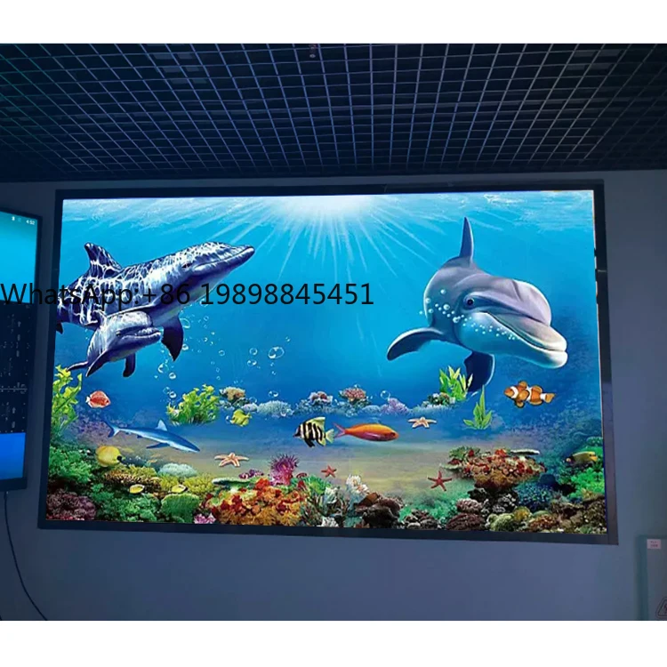 لوحة حائط فيديو ثابتة داخلية بدقة 4K شاشة إعلانية LED لمتجر بيع بالتجزئة في مركز التسوق والرسوم المتحركة الداخلية للكنيسة #1