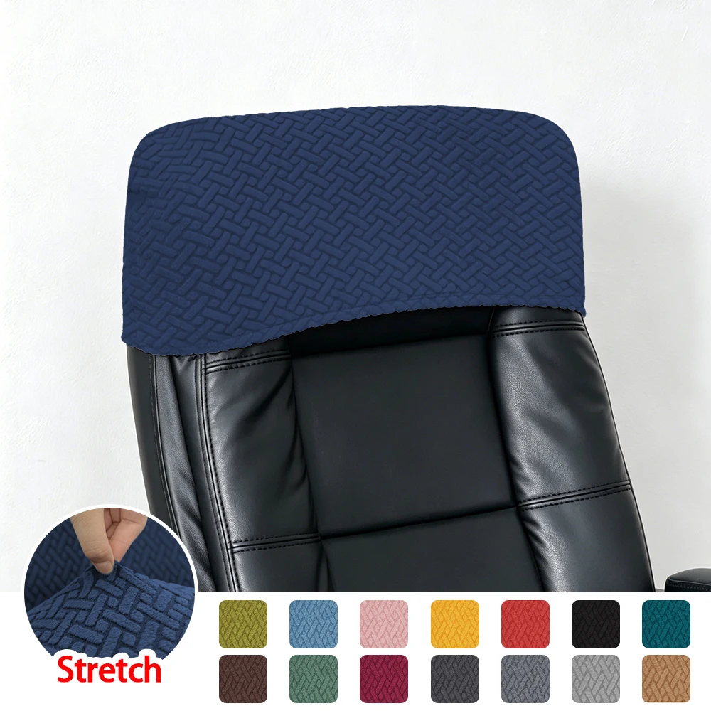 Elastic Office Chair Backrest Cover Solid Color ChairHeadrest Cover Jacquard Dust-proof Chair Back Covers Chair Head Slipcover