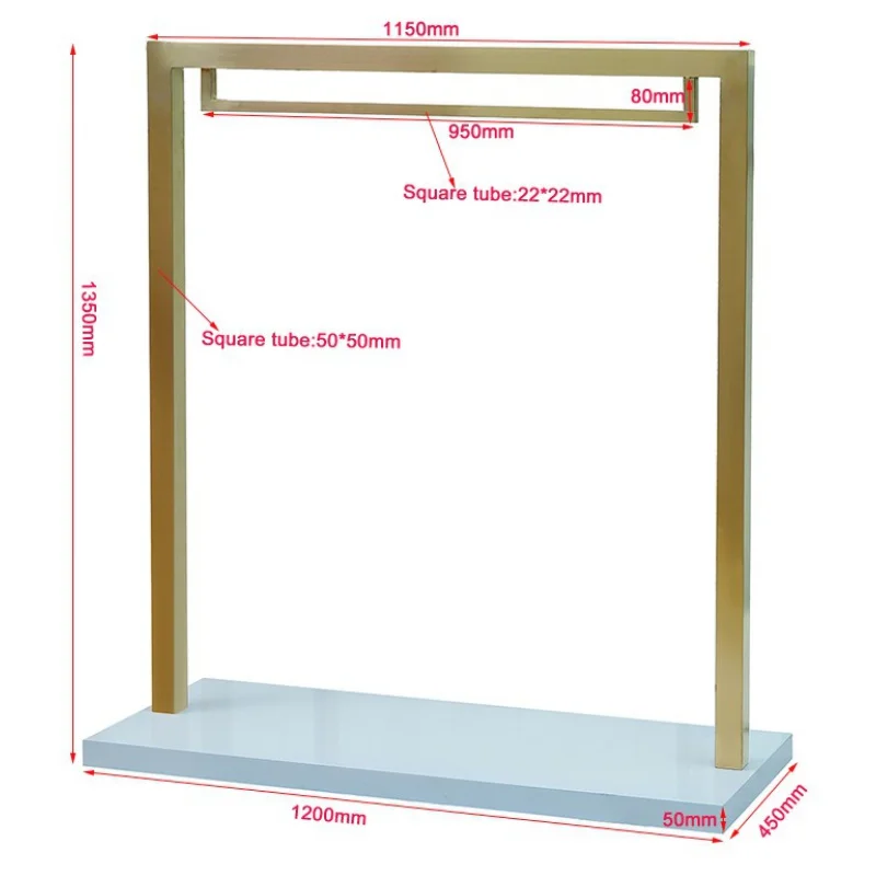 Custom, metal clothing display rack retail garment display rack