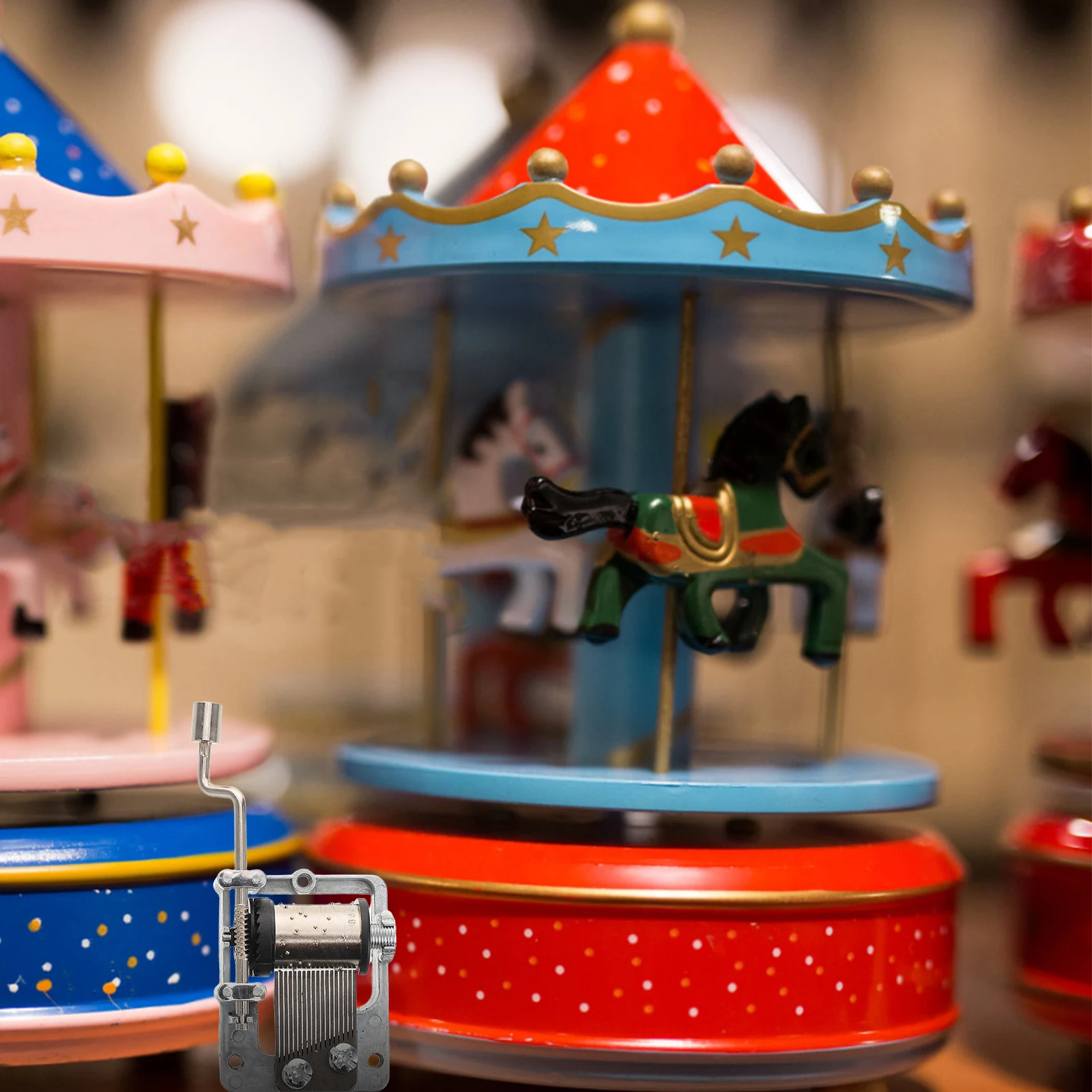 Mecanismo de manivela manual de movimiento de caja de música, cuerda de Metal DIY, melodía de 8 tonos, instrumento de juguete, pieza de proyecto artesanal, 2 uds.