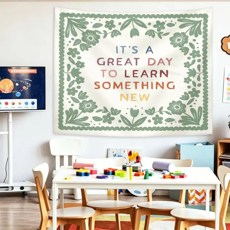 VIKAMA You Can Do Amazing Things Wall Tapestry Rainbow Letter Classroom Inspirational Home Decor Unique Gift Soft Durable Cozy