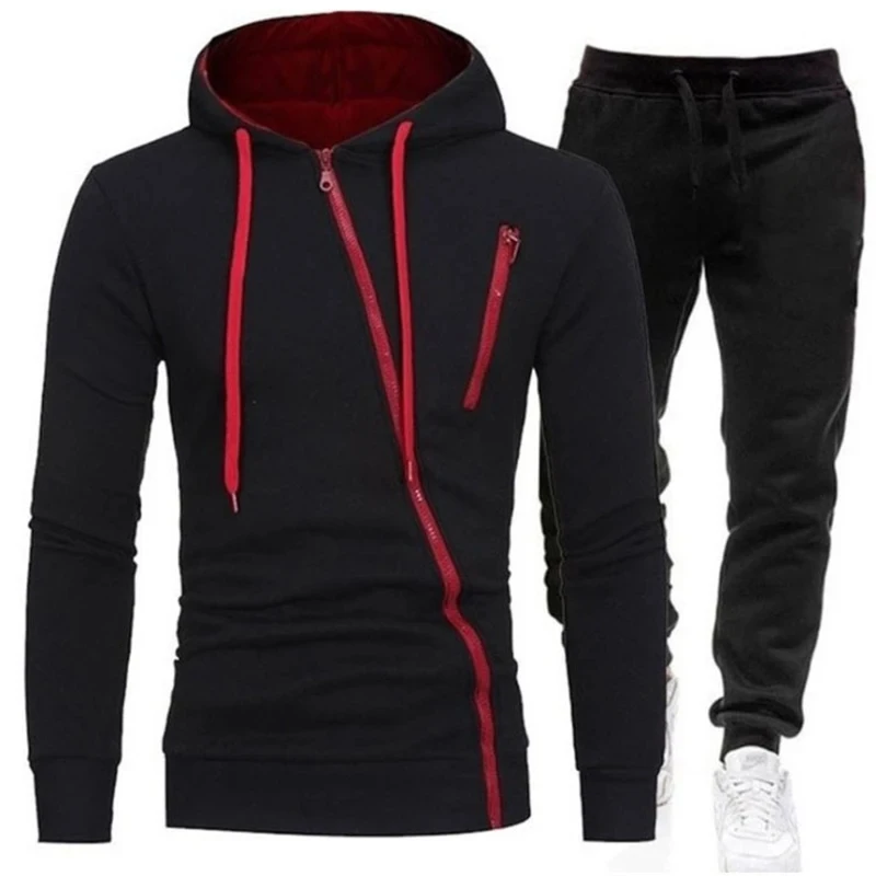 Men\'s hooded jogging  suit men\'s hooded sweatshirt  long pants  casual sweater  sportswear spring  and  autumn  two  sets