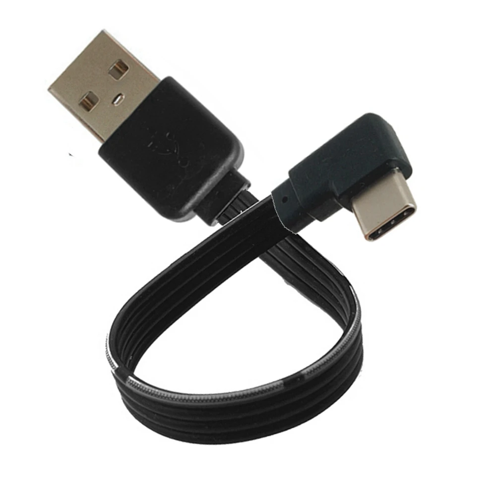 Miękki 0.2 metr 20CM krótki kabel USB typu C kąt prosty 90 ° USB typu A-typ ładowarka kabla danych konwertera typu C