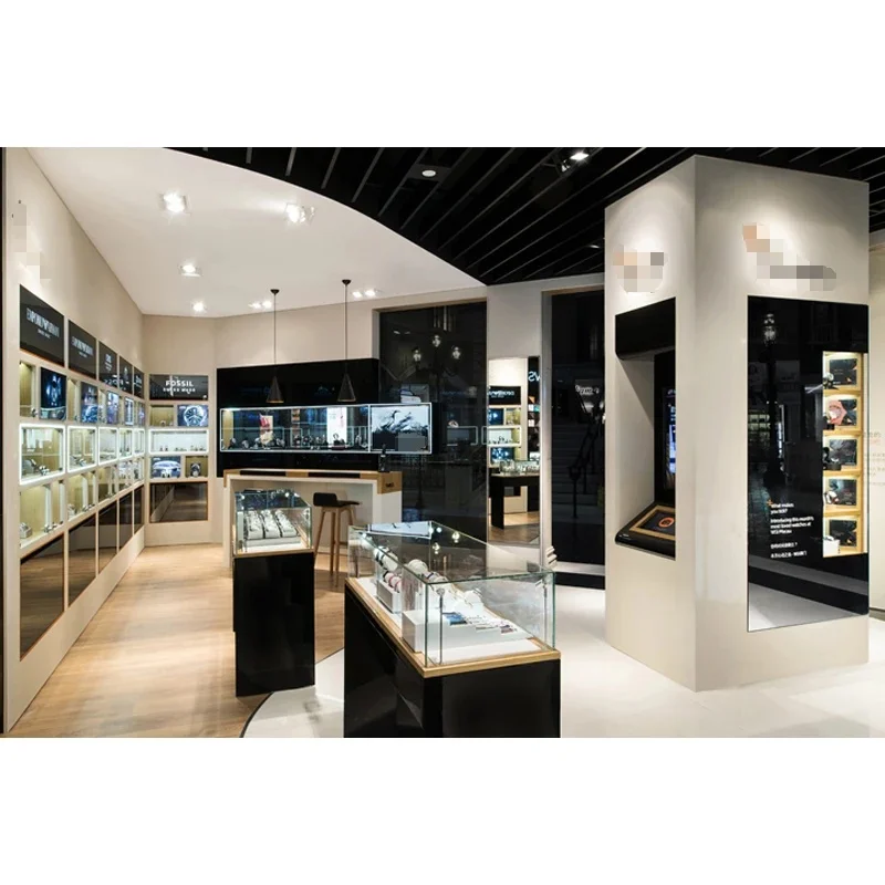 custom.Professional 3D Luxury Wrist Watch Store Design with Customized Interior Display Stand Retail Stores by