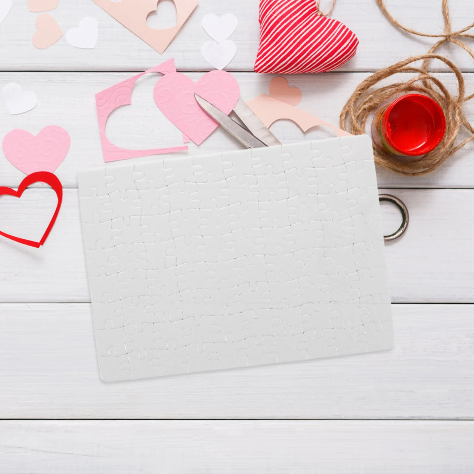 

4 Sheets Blank Puzzle Pieces for DIY Sublimation Heat Transfer Craft White Puzzle Board Drawing Kids Creative Art Project