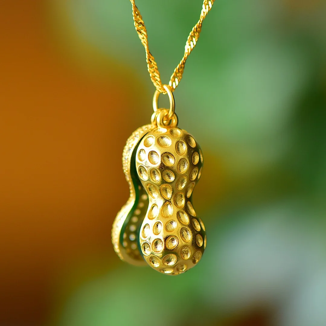 Wholesale Fashion Green Jade Peanut Pendant