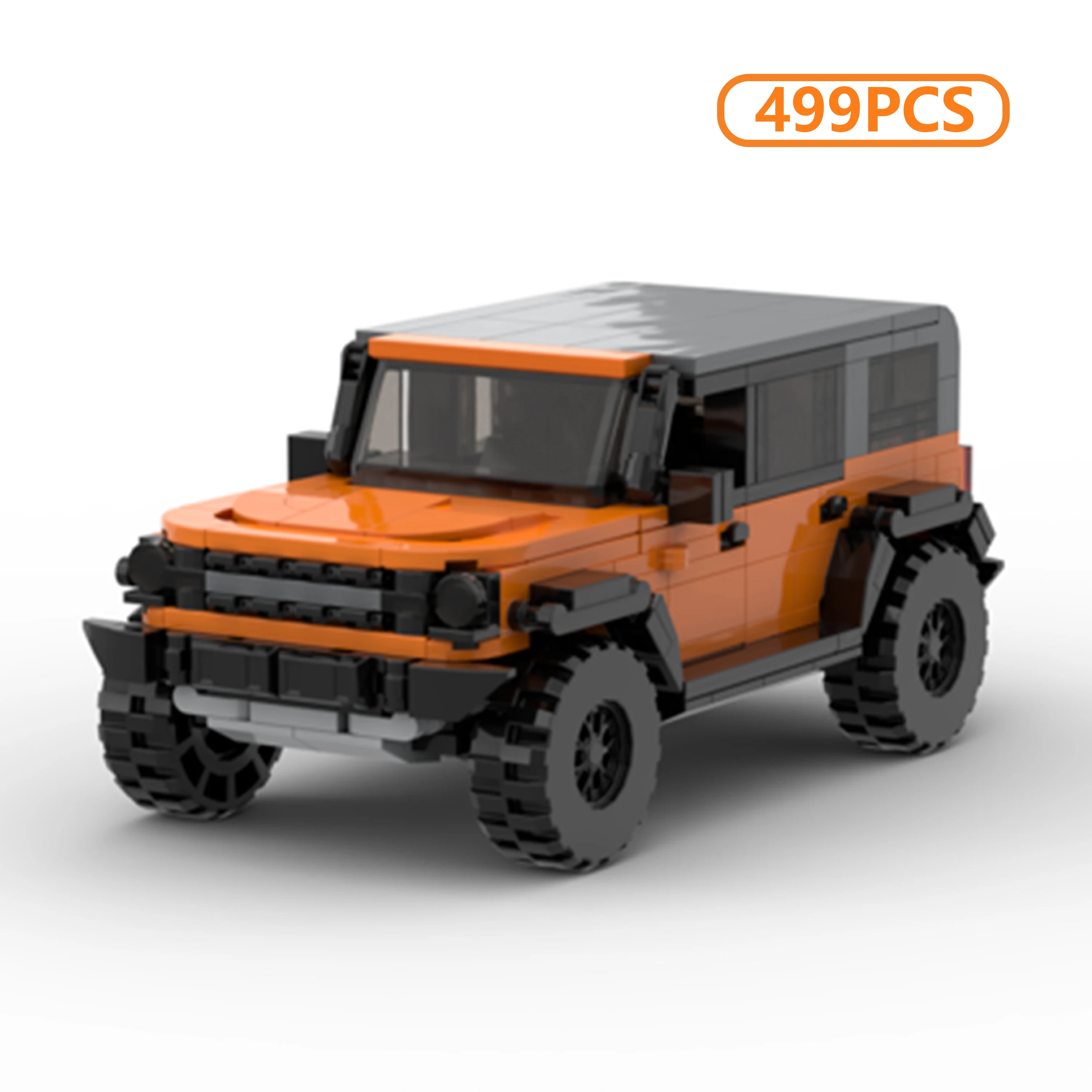 

MOC Bronco Orange Edition 4x4 SUV Building Blocks 8-Stud Speed Series Offroad Model for Adults