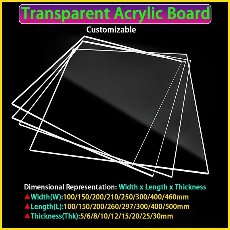 Transparent Plexiglass Acrylic Plates 5-30mm Thick For DIY Handmade And Custom Projects
