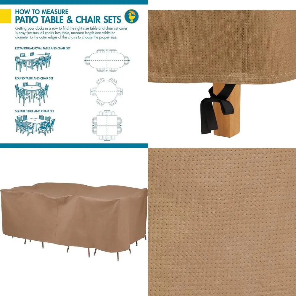 

Water-Resistant 109 Inch Patio Table & Chair Set Cover, Outdoor Furniture Cover