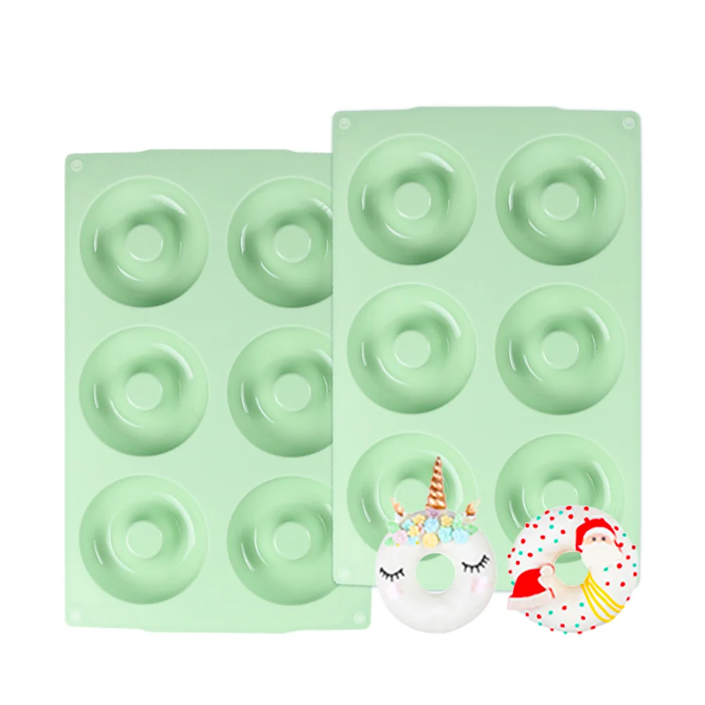 

1pc，6 Cavity Mini Donut Silicone Mold Doughnut Maker Mould Non-Stick Cupcake Muffins cake mold chocolate mold