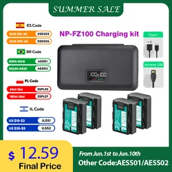 NP-FZ100 NPFZ100 NP FZ100 Battery + Storage Case Charger for Sony A6600 A6700 A7m3 A9 a7R III a7 III A9R 9S A9S A7R3 7RM3 ZV-E1