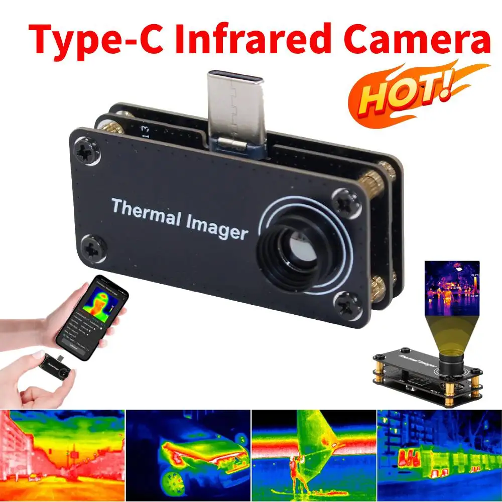 Type-C Thermal Imaging Camera -20~1000°C 32*32 Pixels Infrared Thermal Imager APP Control Thermal Camera for Android Phone