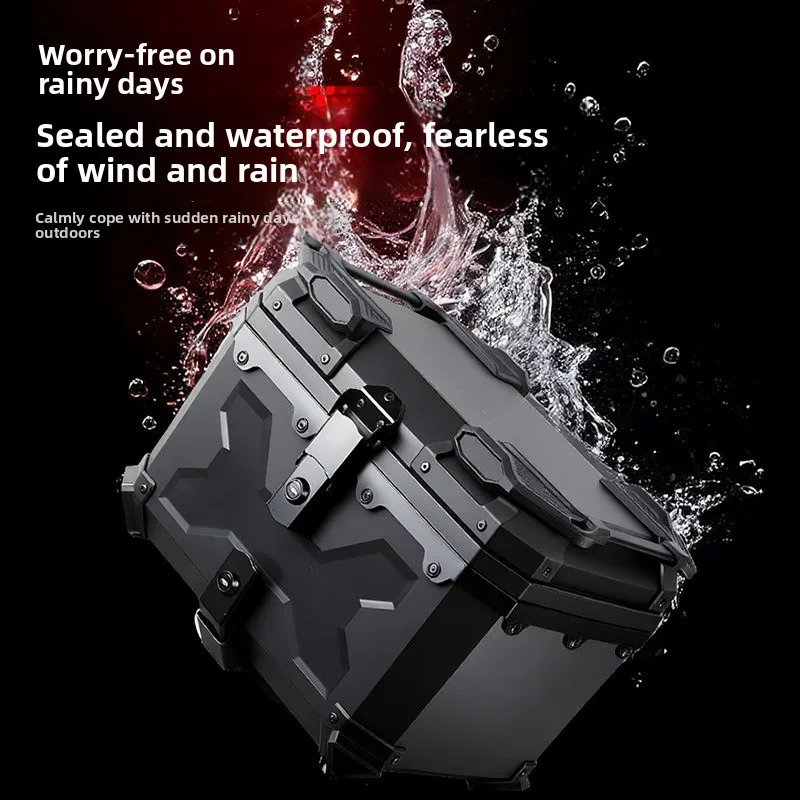 Motorcycle General Trunk Electric Vehicle Tail Box Pedal Motorcycle 45L No. 9 Non-Aluminum Alloy X Armored Box