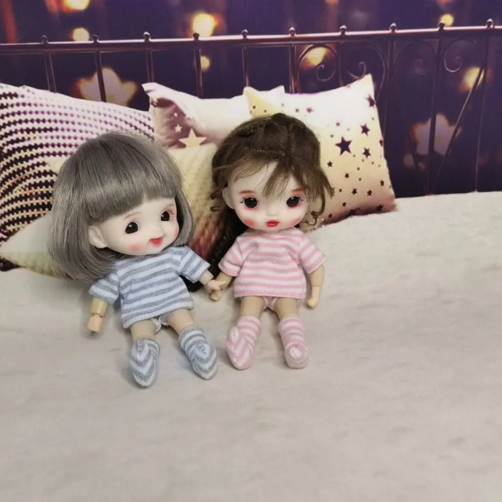 1/12 New BJD Doll Clothes Suits OB11 Doll T-shirt 1/11 Doll Panties Doll Cotton Socks DIY Doll Clothes Accessories