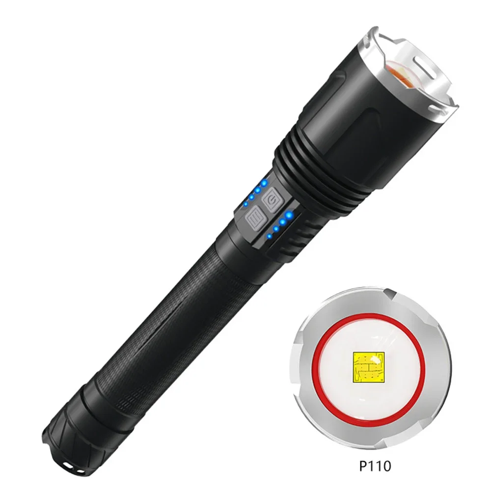 

High Power XHP110 Led Flashlight 18650 26650 Rechargeable Torch Support Output Light Powerful Outdoor Lights Strong 3500 Lumen