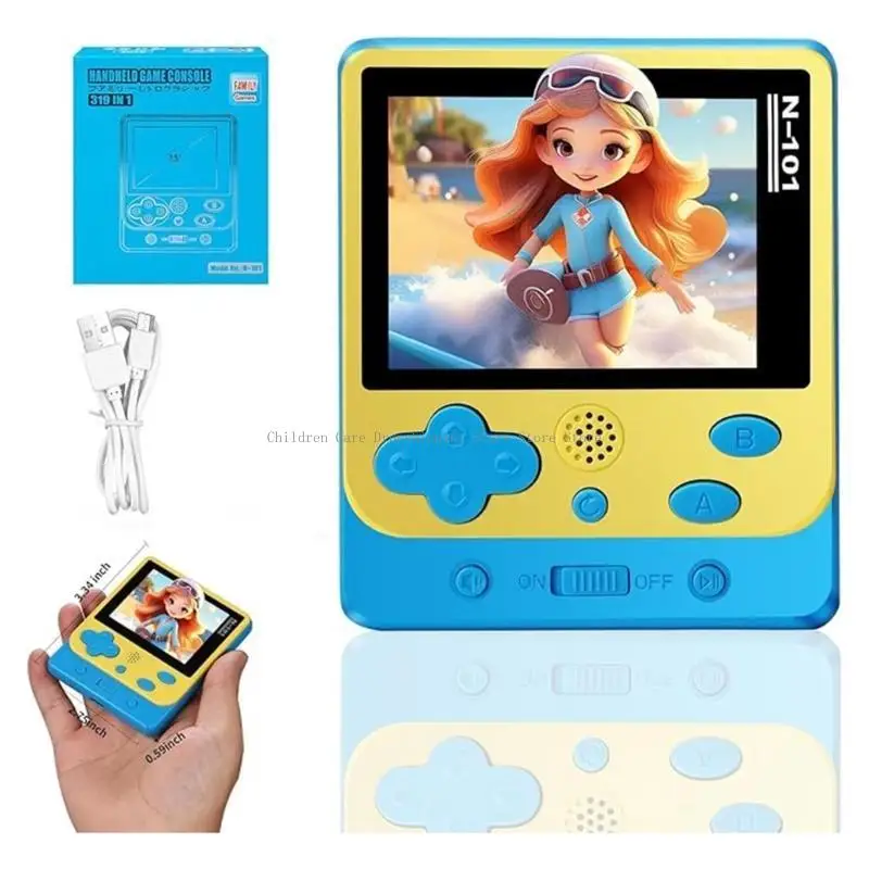 คอนโซลวิดีโอเกมมือถือสำหรับเด็ก 319 เกมที่โหลดไว้ล่วงหน้า การออกแบบที่ทนทาน เหมาะสำหรับการเดินทางและกิจกรรมสันทนาการ