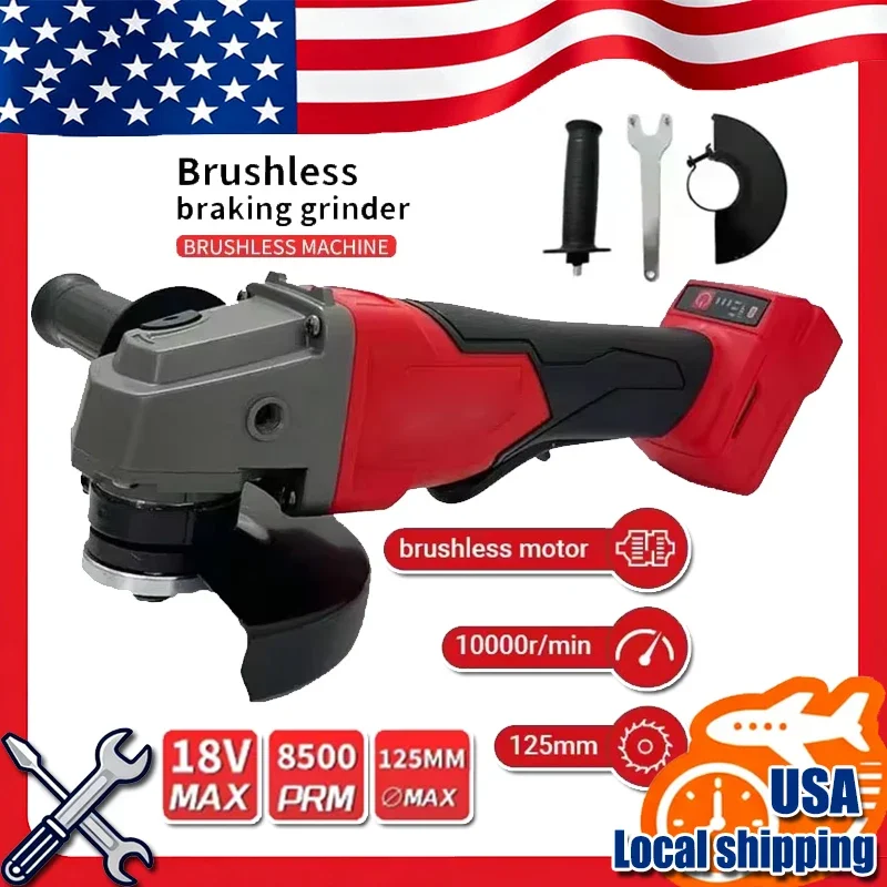 

Fit Milwaukee 125mm Brushless Angle Grinder Polishing Cutting Machine No-Lock Paddle Switch Electric Cordless Power Tools