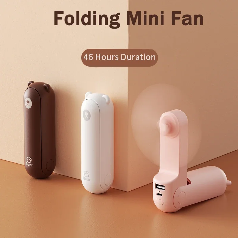 JISULIFE Handheld Fan Mini USB Rechargeable 4800mAh Silent Small Fan Neck cooling Outdoor ceiling fan Floor standing fan Box fan