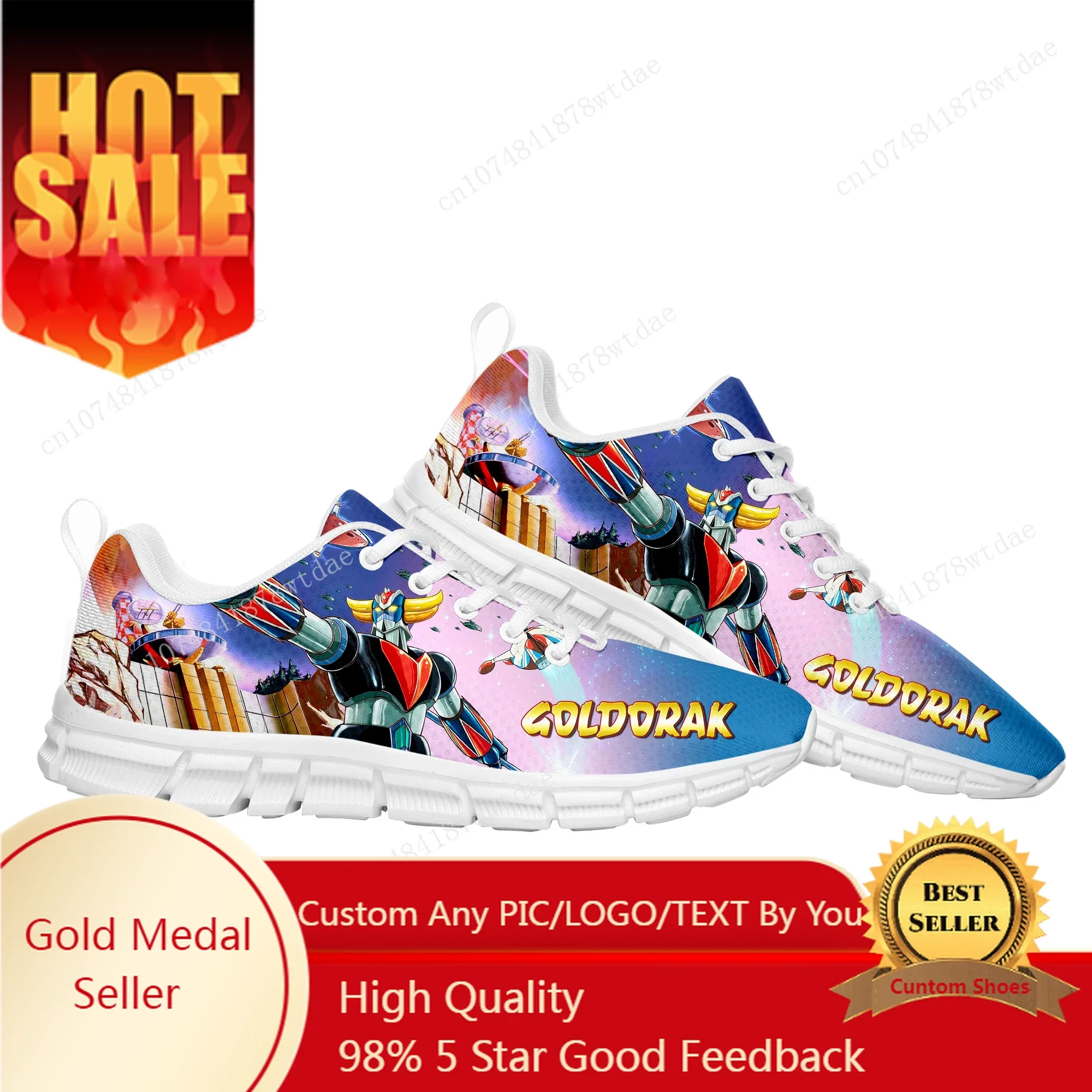 

UFO Robot Goldrake Grendizer Sports Shoes Mens Womens Teenager Kids Children Sneakers High Quality Comics Sneaker Custom Shoe