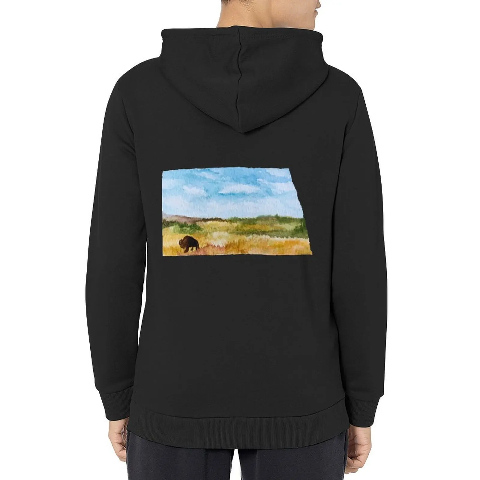 

North Dakota Bison Hoodie japanese style mens clothing fashion men men's clothes oversized hoodie