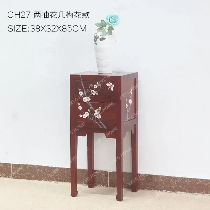 New Chinese-style solid wood painted porch cabinet, room storage and decoration, elm locker  FT