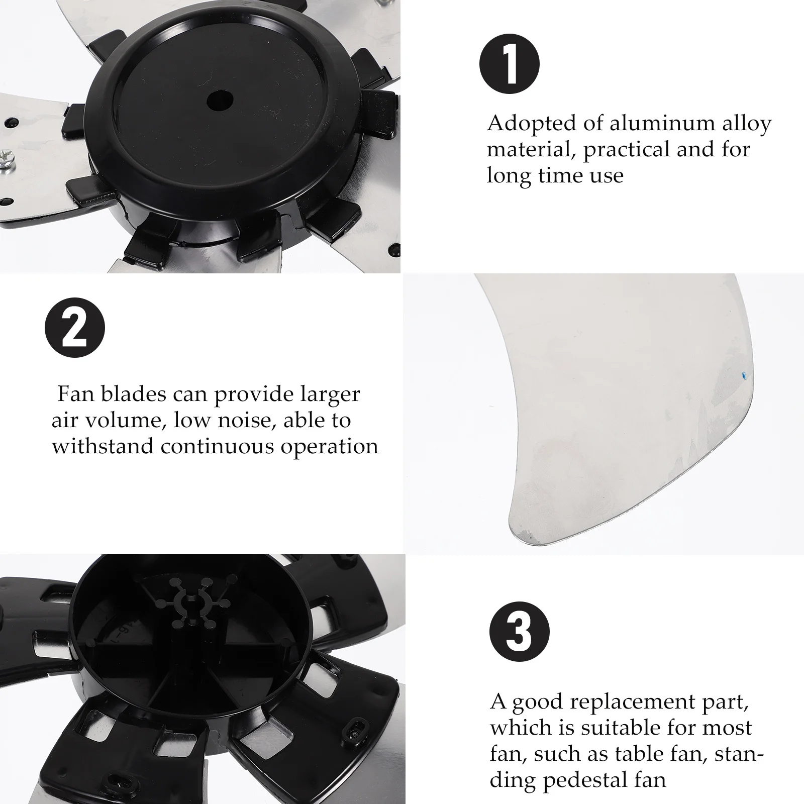 

Metal 5 Leaves Fan Blade Replacement Aluminum Alloy Indoor Standing Pedestal Electric Fan Accessories Easy Install