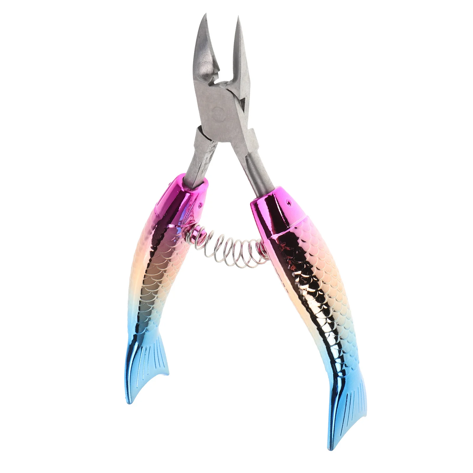 Stainless Steel Rainbow Fish Tail Nail Clippers Cuticle Nipper Dead Skin Remover Nail Art Manicure Tool Professional