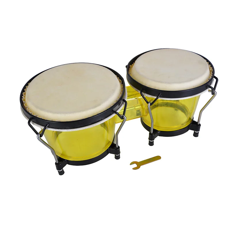 Precio de existencias al por mayor 4+5 pulgadas 6+7 pulgadas ABS Bongo Drum Set con piel de oveja
