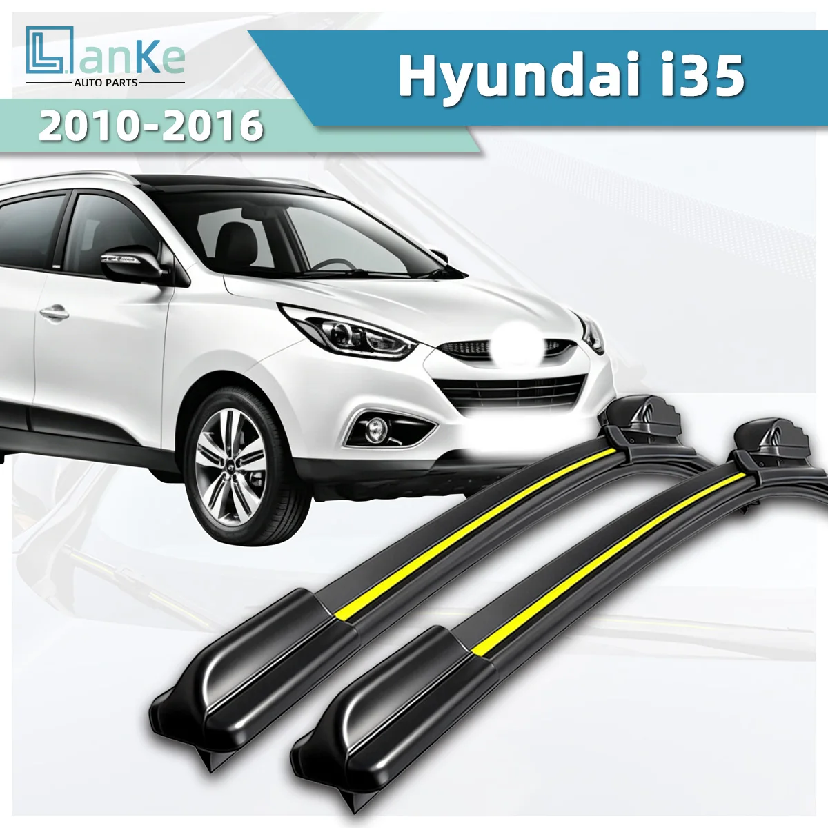 

Lanke Wiper Fit For Hyundai i35 (2010-2016) Natural Rubber Strip Boneless Silent Car Windshields Front Wiper Blade Auto Parts