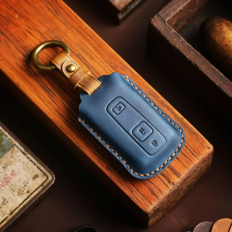 for Toyota Crown Key Case Handmade First Layer Cowhide Leather Key Bag Strength Merchant Car Key Cover