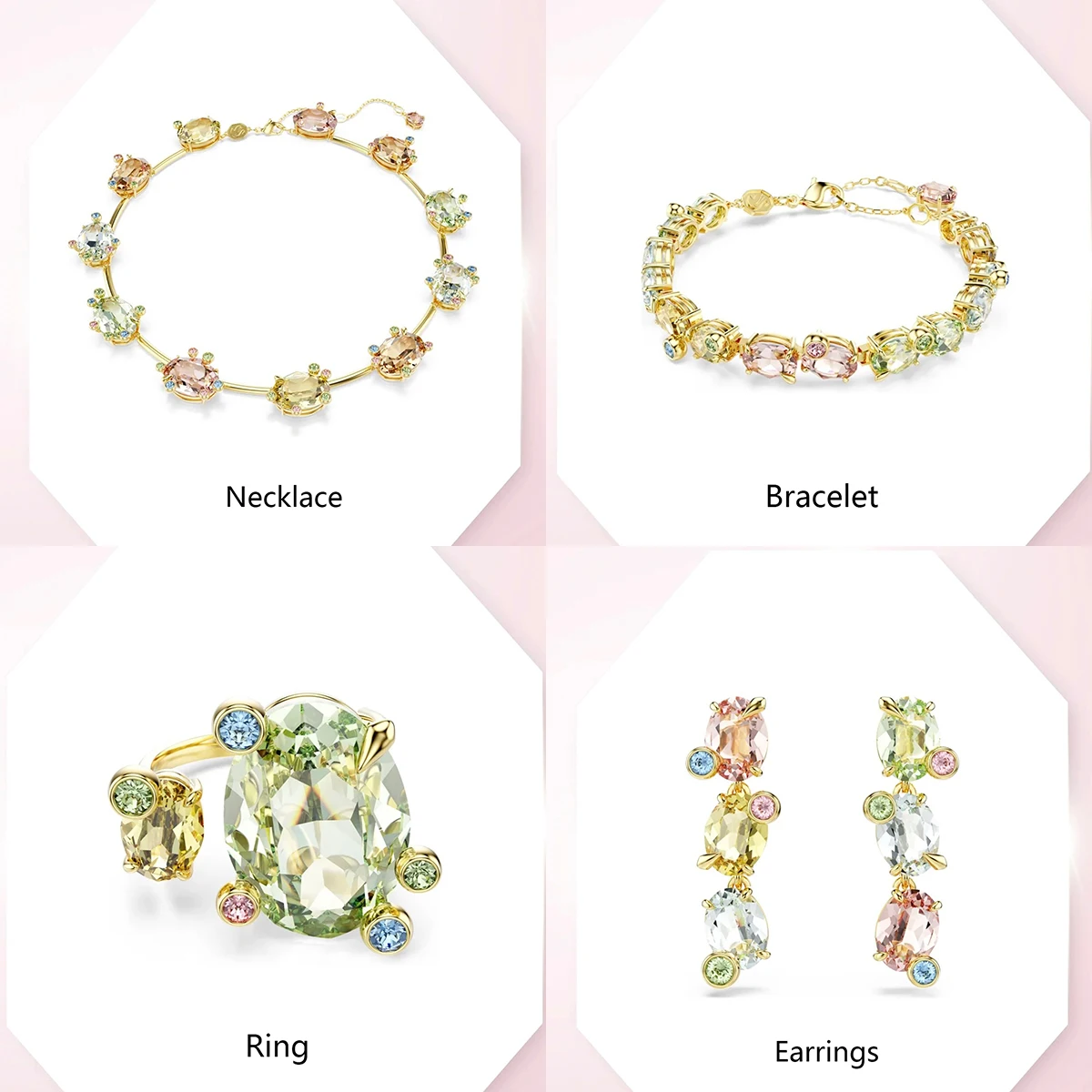 

Роскошные украшения для женщин, модные цветные ожерелья с драгоценными камнями, браслеты, серьги, кольца, элегантные и уникальные аксессуары