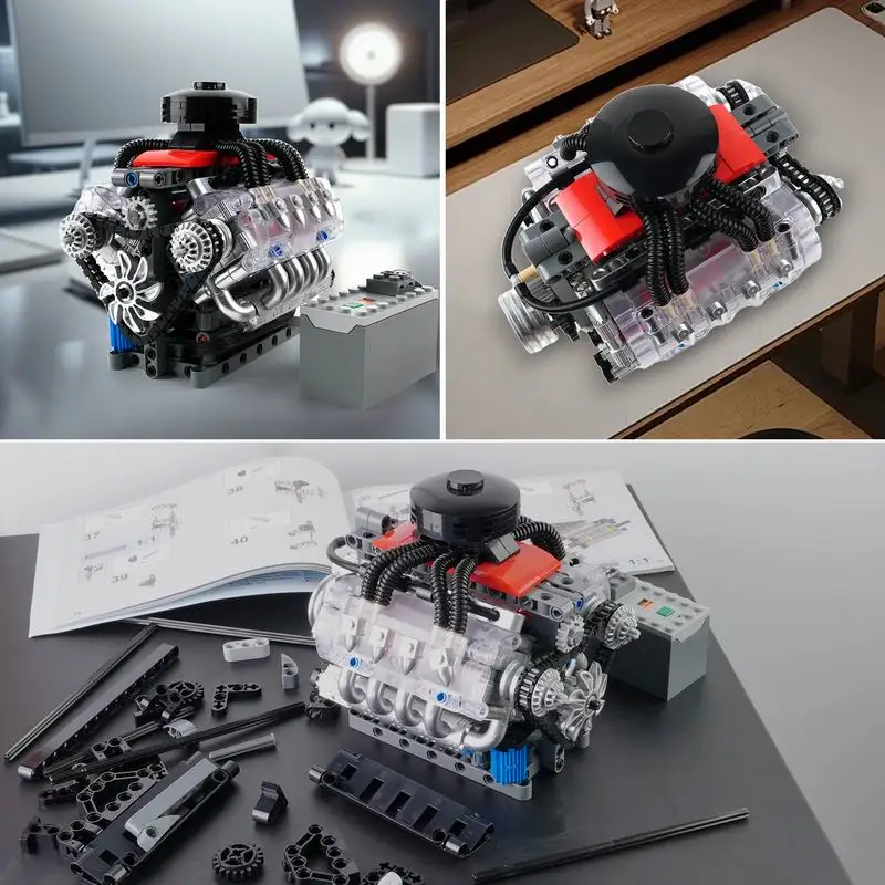 

Набор для сборки модели двигателя 10171 LSX454 V8, 487 деталей, конструктор, украшение, MOC, DIY игрушки для подарков на Рождество