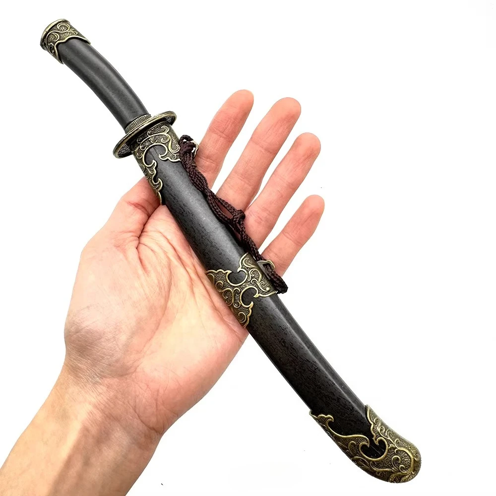 Armes froides anciennes chinoises 28 CM, modèle de printemps, ornements de bureau à collectionner, cadeaux d'anniversaire créatifs pour jouet ami