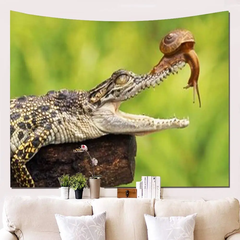 

Crocodile Tapestry Alligator Tapestries Wildlife Animal Wall Hanging for Children Boys Teens Crocodiles Wall Art Decorative Room