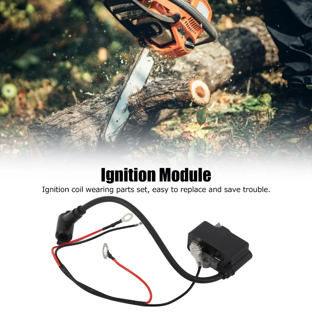 Black Chainsaw Ignition Coil Metal With Wire Ignition Coil Module Easy Installation Compact Ignition Coil for MS362 MS362C